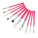 Jessup Makeup Brushes 10pcs Makeup Brush Natural-Synthetic Foundation Powder Concealer Definer Eyeshadow Eyeliner Eyebrow Brush