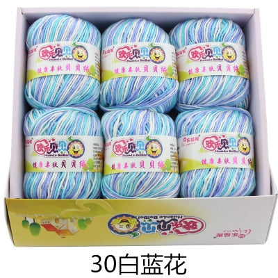 6balls/lot 73 Colors Milk Cotton Yarn Baby Wool Yarn DIY Knitting Children Sweater Hat Hand Knitted Yarn Knit Blanket Crochet