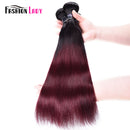 Ombre Bundles Human Hair Straight Bundles Brazilian Hair Weave 3/4 Bundles Deal Non-remy Hair Weave Bundles