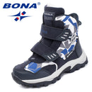 BONA New Popular Style Children Boots Hook &amp; Loop Boys Winter Shoes Round Toe Girls Ankle Boots Comfortable Fast Free Shipping