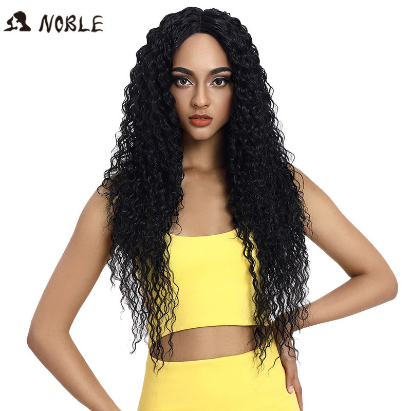 Noble Synthetic Lace Wig Long Wavy Hair 30 Inch Ombre Blonde Wigs For Black Women Blonde Wig Hair Synthetic Lace Wig