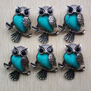 Fashion Vintage copper Plated Owl cute natural tiger eye stone onyx opal pendants for jewelry making wholesale 12pcs/lot free