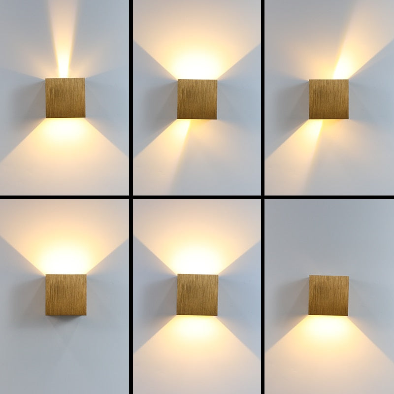6W/10W LED Wall Lamp Indoor Bedroom Decoration Wall Light Outdoor Garden Lamp Waterproof IP65 Aluminum Brushed Gold/Silver/Brown
