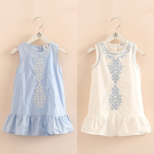 The Little Meadow | Girls' Lace-Embroidered Cotton Sundress