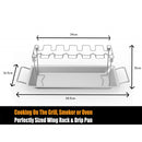 LMETJMA Chicken Wing and Leg Rack 14 Slot Stainless Steel Chicken Leg Grill Rack Chicken Drumstick Roaster For Oven Grill KC0272