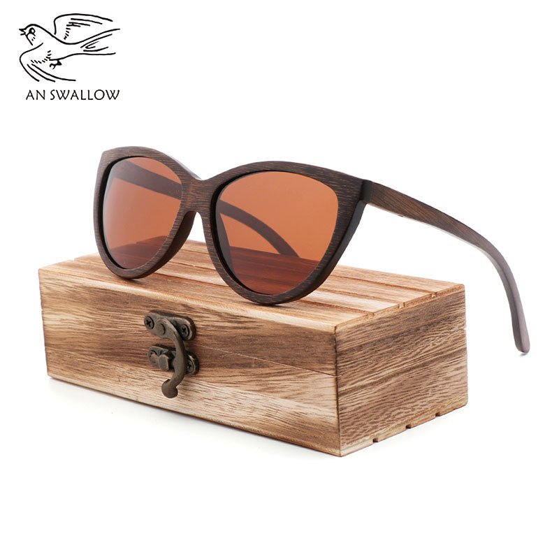 100% pure Brown bamboo sunglasses women 2018  fashion sunglasses  men polarized shades for women UV400 retro sunglasses