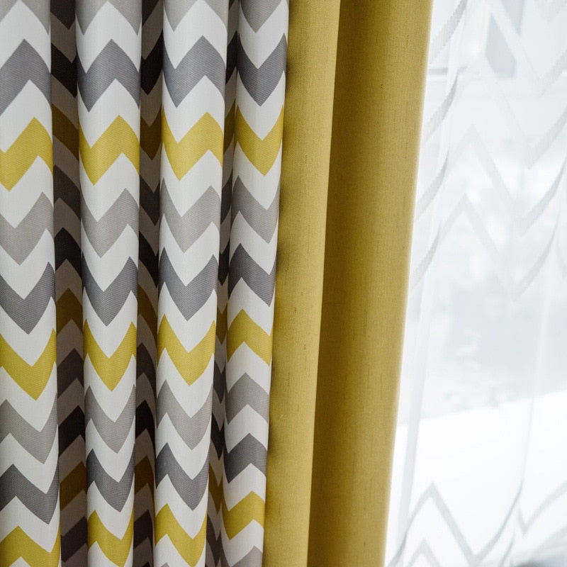 Curtains for Living Room Yellow Stripped Customized Bedroom Curtains Cortina for Window Drapes Home Decor Cortinas