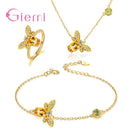 Women Animal Bee Cubic Zirconia 925 Sterling Silver Wedding Jewelry Sets Earrings Pendant Necklace Rings Earrings Bracelets