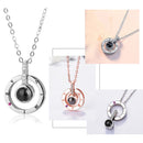 MNWT Rose Gold 100 languages I love you Projection Pendant Necklace Women Love Memory Wedding Necklace