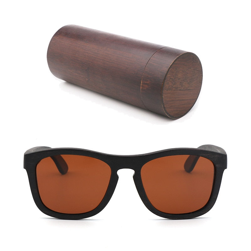 Retro men polarized women sunglasses Black wood Kids Couples sun glasses handmade  UV400 With bamboo wooden box