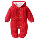 IYEAL Thick Warm Infant Baby Rompers Winter Clothes Newborn Baby Boy Girl Knitted Sweater Jumpsuit Hooded Kid Toddler Outerwear