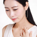925 sterling silver 2cm-6.5cm Big silver hoop exaggeration earrings Elegant temperament fashion design hoop earrings for women