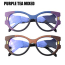 SOOLALA Anti Blue Light Reading Glasses Women Hyperopia Presbyopic Big Frame Wide Arms Cat Eye Women Glasses With Diopter