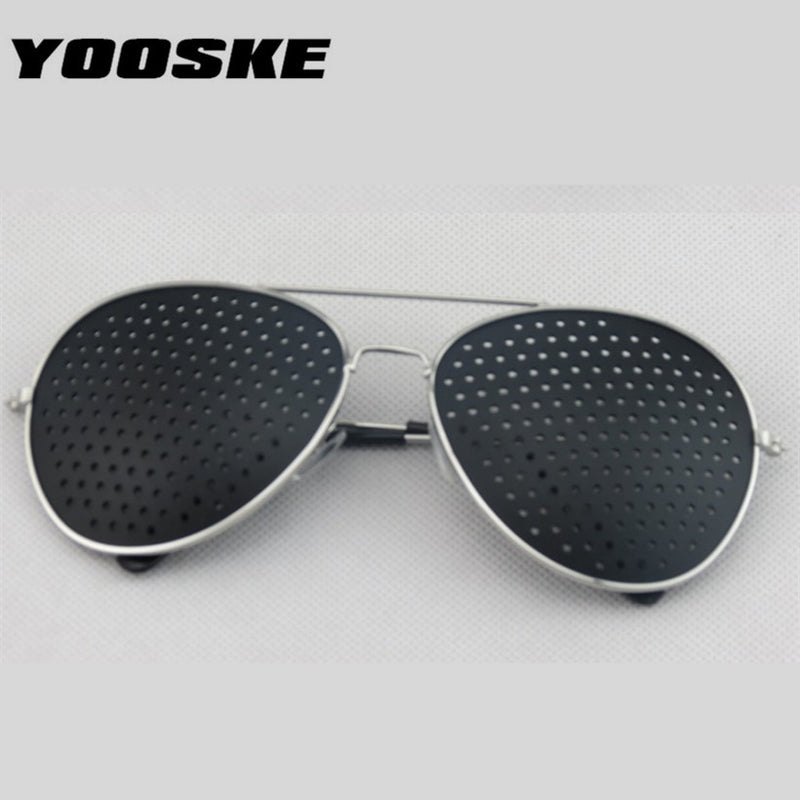 YOOSKE Retro Pinhole Sonnenbrille für Damen Herren Kleine Löcher Brillen Vision Care Brille Unisex Brille zur Verbesserung der Sehkraft