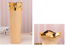 Luxury Europe Gold-Plated Ceramic Vase Home Decor Creative Design Porcelain Decorative Flower Vase For Wedding Decoration