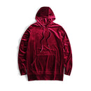 Stranger Things Mens Velvet Hooded Hoodies Kanye West Streetwear Velour Hoodies Hombres Jerseys Hip Hop Sudaderas Negro / Rojo / Gris