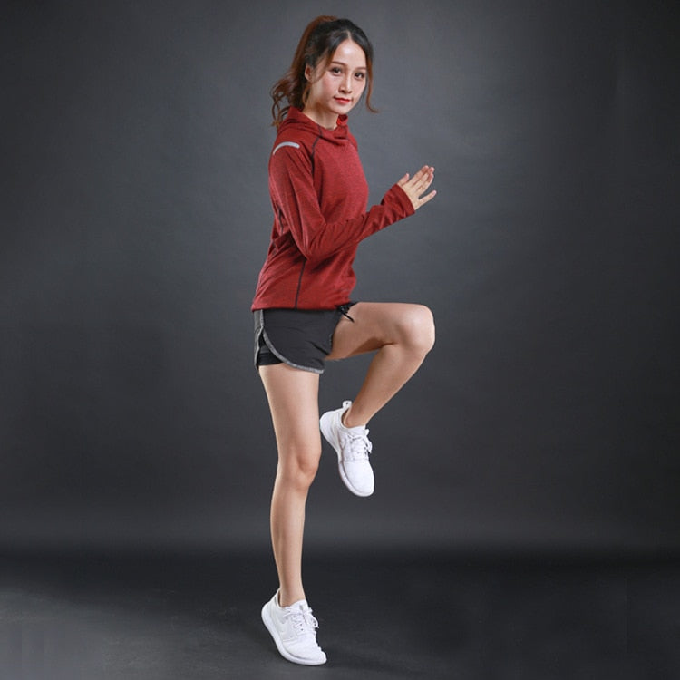 Camisetas finas de otoño para mujer, camisetas para correr, gimnasio, fitness, sudaderas de manga larga, entrenamiento de secado rápido, capucha transpirable, ropa deportiva para Yoga