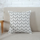 Funda de cojín bordada para decoración del hogar, funda de almohada bordada de algodón de lona geométrica rosa gris, 45x45cm