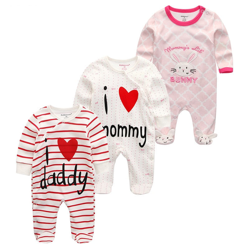 2020 Newborn Cotton 3PCS Baby Boy Clothes Romper Autumn 0-12M Baby Girl Clothes Full Sleeve Girls Baby Clothing Roupas de bebe