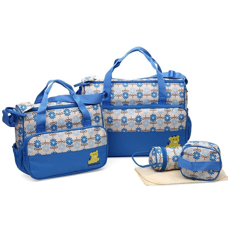 MOTOHOOD 39 * 28,5 * 17 CM 5 stücke Baby Wickeltasche Anzüge Für Mama Baby Flaschenhalter Mutter Mama Kinderwagen Mutterschaft Wickeltaschen Sets