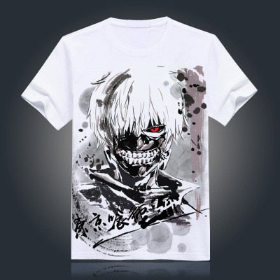Tokyo Ghoul T-shirt New Japan Anime Ken Kaneki Cosplay Costume Comfortable Breathable Milk Fiber T Shirt For Men Women Tops Tees