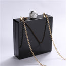 Patchwork Acrylic Handbags Evening Clutches Wedding Party Wallets Purse for Women Chain Shoulder Bag Ladies Dropshipping