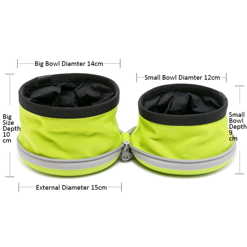 Cuenco plegable Truelove de 2 vías para perros, doble para comida, tapete de viaje, impermeable, plegable, para correr, caminar, senderismo, Camping, TLT2351