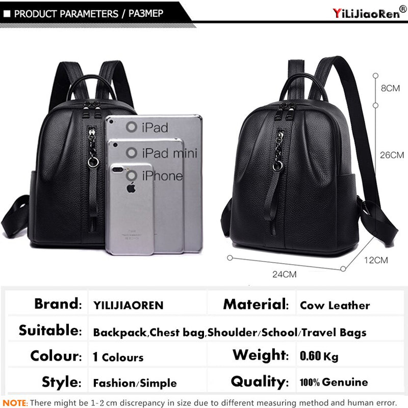 Casual Echtes Leder Frauen Rucksack Marke Echtes Rindsleder Rucksack Weibliche Große Kapazität Schultaschen für Mädchen Im Teenageralter