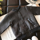 2021 neue Mädchen Kinder Jungen Frühling Herbst Plaid PU Ledermantel bequeme niedliche Baby Kleidung Tops Jacke Kinder Kleidung