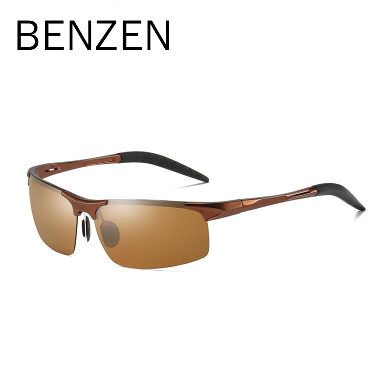 Gafas de sol polarizadas BENZEN para hombre, gafas de sol deportivas Al-Mg de calidad, protección UV para hombre, gafas para conducir al aire libre, gafas 9333