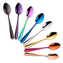 8pcs Tea Spoons Stainless Steel Coffee Spoon Creative Gold Mini Spoon Colorful Dessert Ice Cream Scoop Dinnerware Set for Party