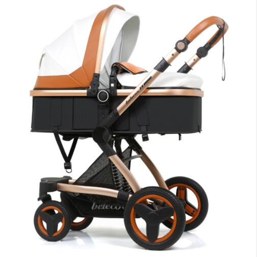 Fast  and Free Shipping Belecoo  Luxury Baby Stroller  2 in 1 Carriage High Landscape Pram Suite for Lying and Seating on 2021