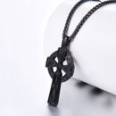 U7 Cross Irish Knot Necklace for Men Stainless Steel Triquetra Viking Triple Horn Of Odin Jewelry Necklace &amp; Pendant P754