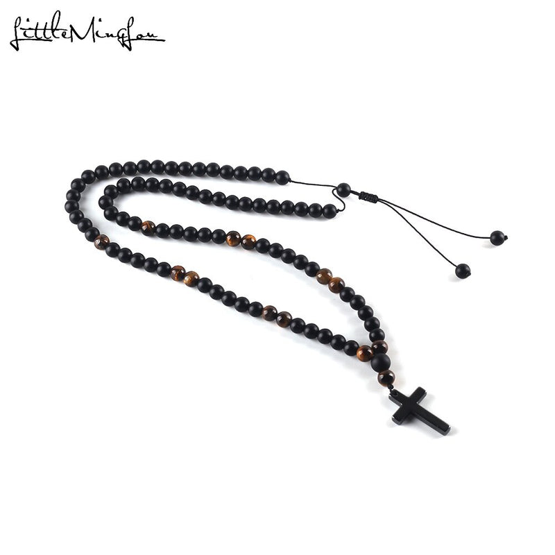 2019 Luxury Tiger eye natural stone Beads Long Necklace Men&