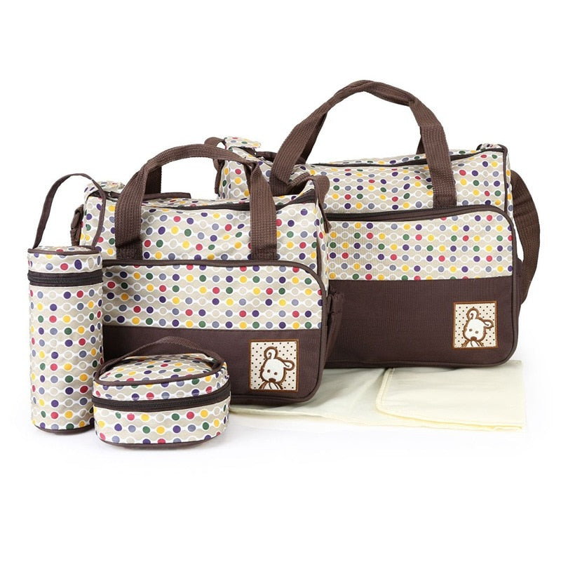 MOTOHOOD 39 * 28,5 * 17 CM 5 stücke Baby Wickeltasche Anzüge Für Mama Baby Flaschenhalter Mutter Mama Kinderwagen Mutterschaft Wickeltaschen Sets