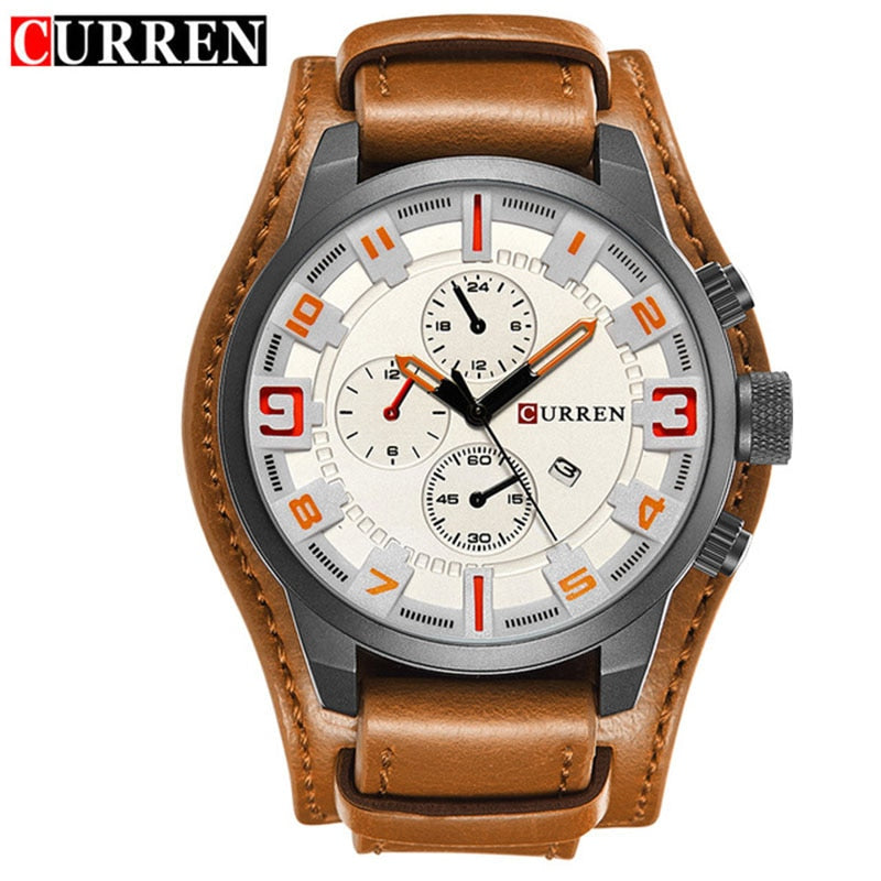 Luxury Brand CURREN Mens Watches Military Sports Men Watch Quartz Date Clock Casual Leather Wrist Watch Relogio Masculino 8225