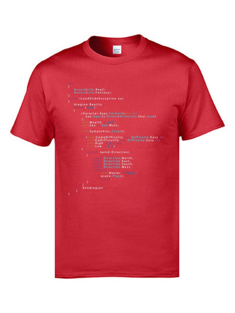 Colored Code Programming JS Men T Shirts Senior IT Engineer SCJP Programmer 100% Cotton Tee Shirts Keyboardman Workday