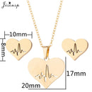 Jisensp Ecg Heartbeat collar amor corazón collares colgantes para mujeres oro Acero inoxidable joyería pendientes Doctor Accesorios