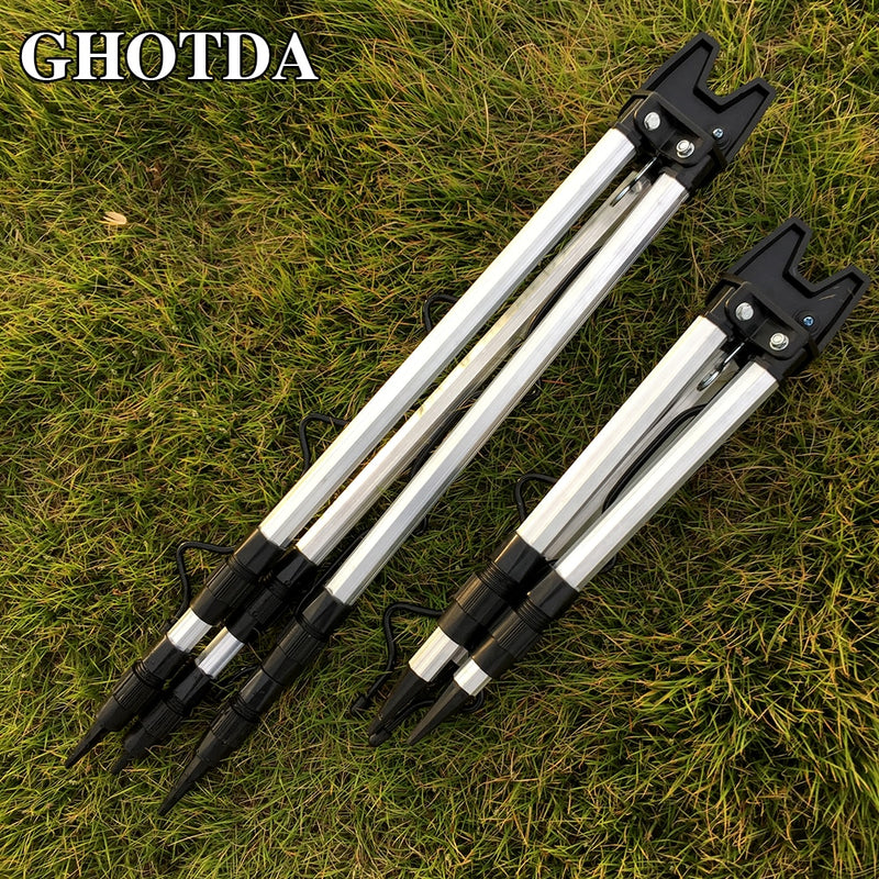 GHOTDA Aluminum Alloy Telescopic Fishing Tripod Holder Stand for Fishing Rod