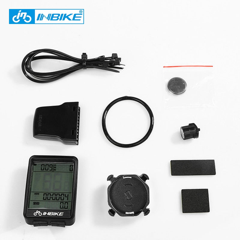 INBIKE Regenfester MTB-Fahrradcomputer Fahrrad-Tachometer Kabelloser Kilometerzähler Fahrraduhr LED-Bildschirm Messbare Uhr IC321