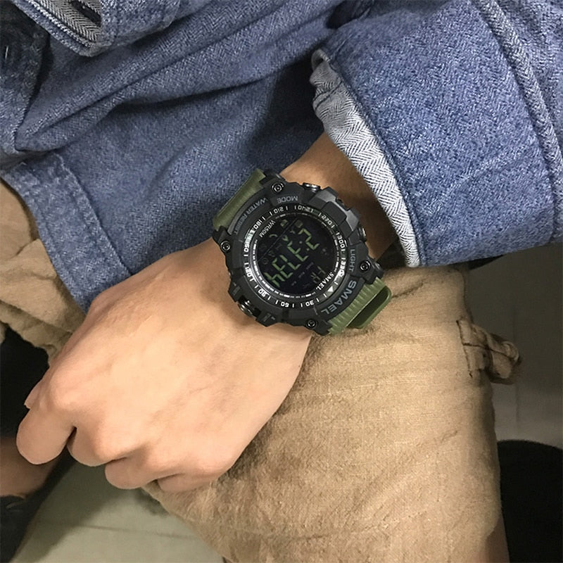 Relojes cronógrafo SMAEL para hombre, reloj deportivo para hombre, reloj militar del ejército, reloj Digital LED multifunción resistente al agua para hombre