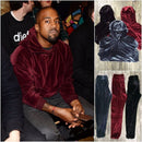 Stranger Things Mens Velvet Hooded Hoodies Kanye West Streetwear Velour Hoodies Hombres Jerseys Hip Hop Sudaderas Negro / Rojo / Gris