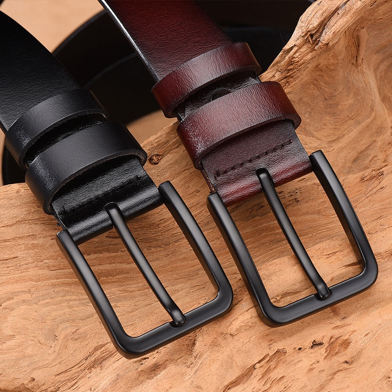 DWTS cow genuine leather luxury strap male belts for men new fashion classice vintage pin buckle leather belt male  belt men