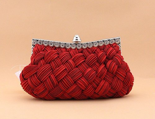 Hot spring Evening bag weave clutch bags woman handbag Silk Elegant Dinner Ladies&