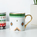 Luxus Gold Totems Mosaik Geometrische Flamingo Keramik Kaffeetasse Kaffeetasse Gold Frühstück Milch Wasser Tasse Paar Kreative Geschenke