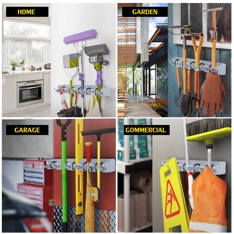 Kitchen Organizer Wall Mounted Kitchen Shelf Storage Holder for Mop Brush Broom Mops Hanger Organizer Too