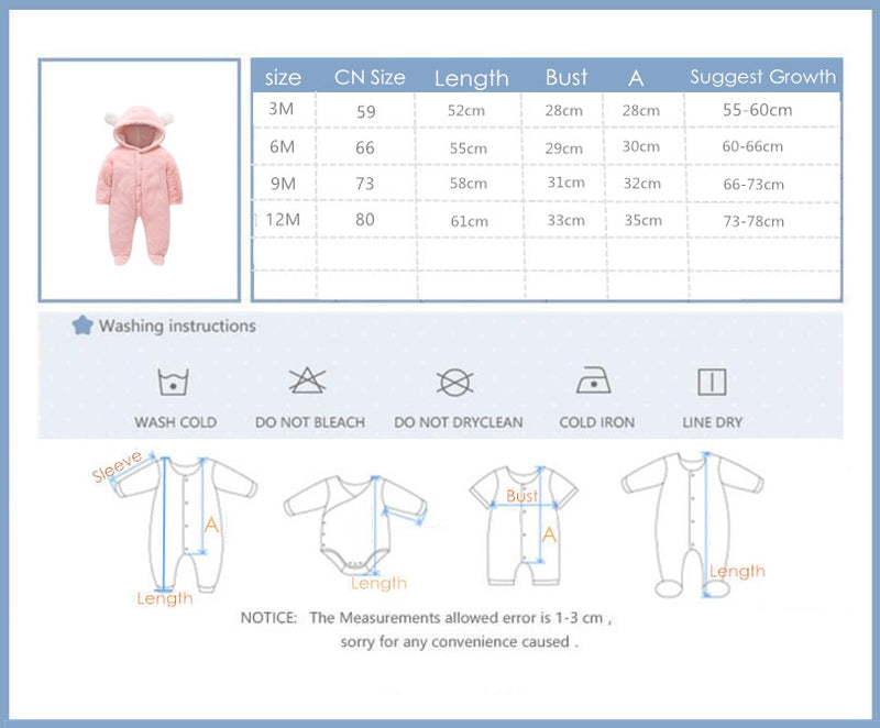 Orangemom Neugeborenes Baby Winterkleidung Säuglingsbaby Mädchen Kleidung weiches Fleece Outwear Strampler Babymantel Neugeborene -12m Jungen Overall