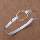 AB023 Hot  sterling  bangle bracelet,   fashion jewelry Color separation O bracelet /afiaiwpa ahyaizfa silver color