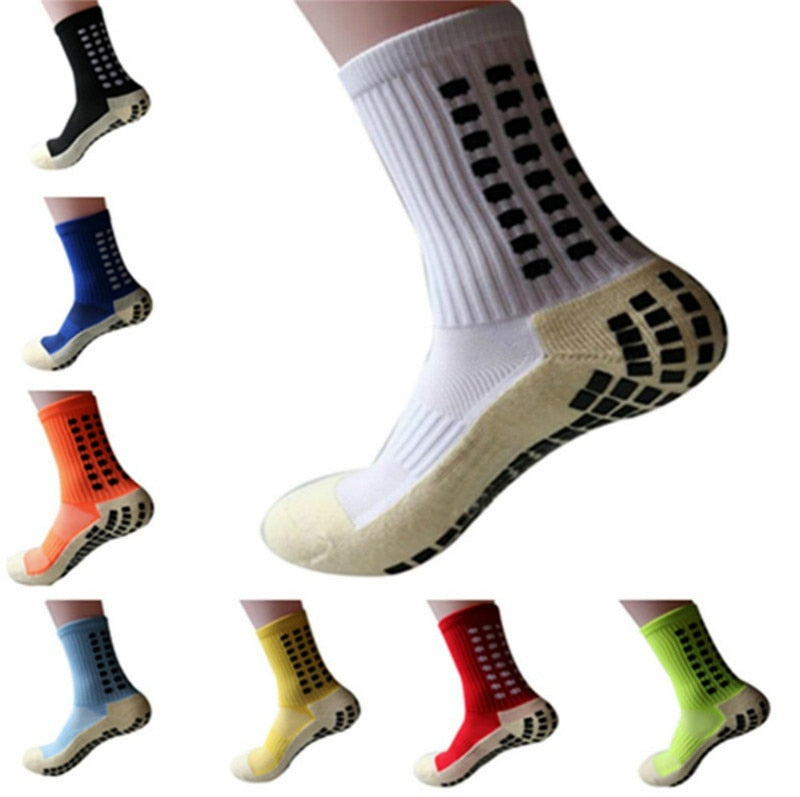 Nuevos deportes antideslizantes Calcetines de fútbol Algodón Fútbol Hombres Calcetines de agarre Calcetines