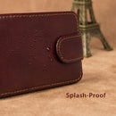 Mini-Geldbörse aus 100 % echtem Rindsleder Kaffee RFID-blockierender Kartenhalter ID-Kartenetui R-8121Q